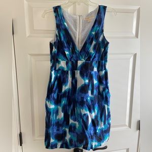 Blue patterned Michael Kors dress with pockets, size 8